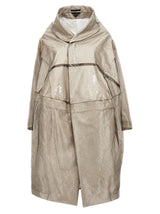 Comme Des Garçons Gray Polyurethane Oversized Trench Coat