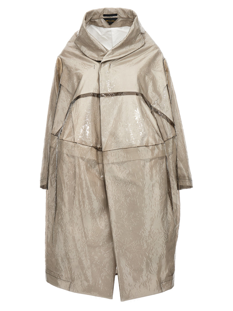 Comme Des Garçons Gray Polyurethane Oversized Trench Coat