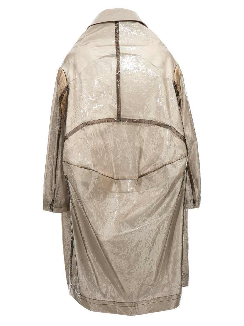 Comme Des Garçons Gray Polyurethane Oversized Trench Coat