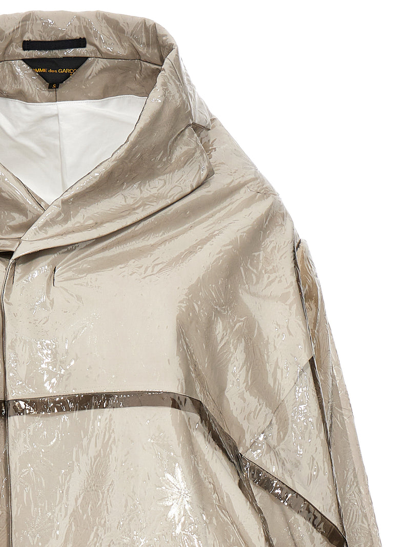 Comme Des Garçons Gray Polyurethane Oversized Trench Coat