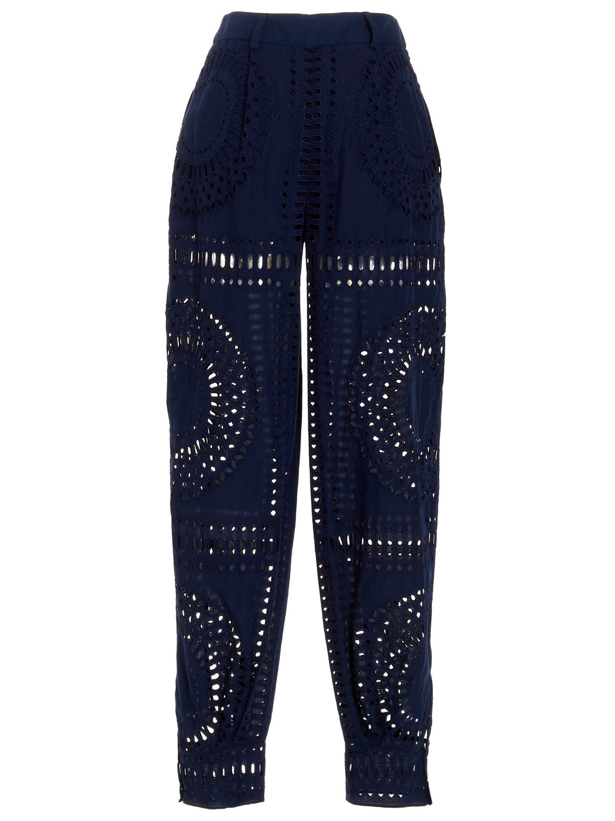 Alberta Ferretti Blue Cotton Casual Pants for Women
