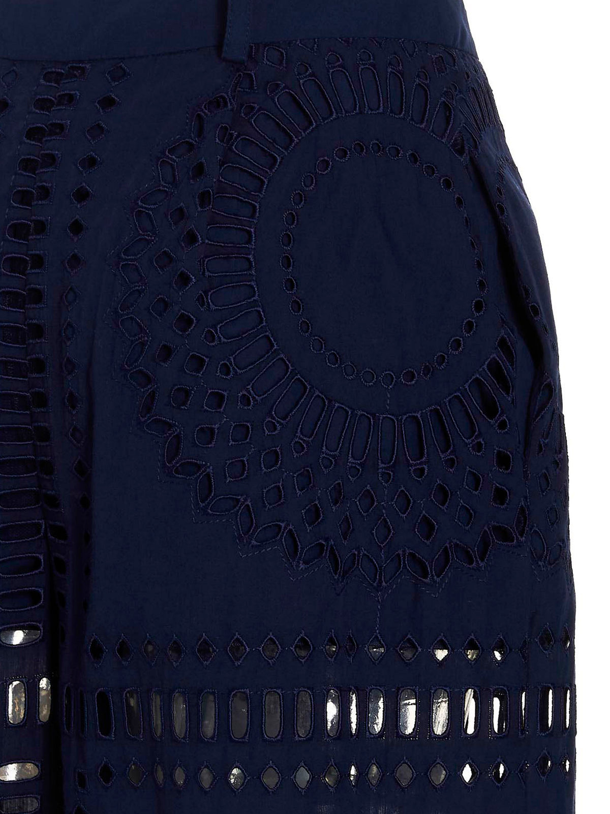 Alberta Ferretti Blue Cotton Casual Pants for Women
