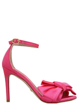 Stuart Weitzman Nudistcurver Loveknot Fuchsia Satin Sandals