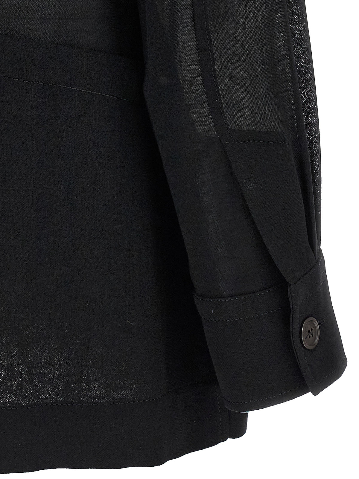 Ferragamo Black Virgin Wool Blouse - Elegant Shirt-Style Jacket