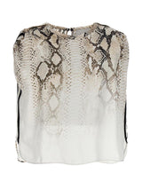 NUDE Multicolor Viscose Blouse - Bold Snake Print Design