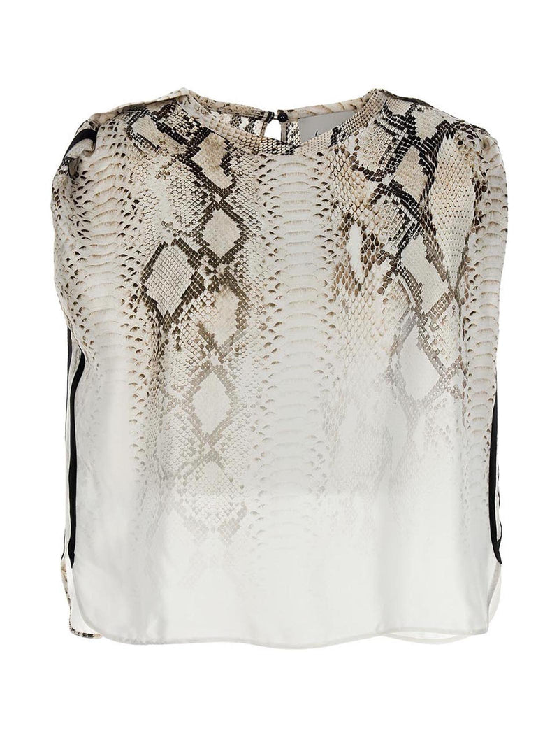 NUDE Multicolor Viscose Blouse - Bold Snake Print Design