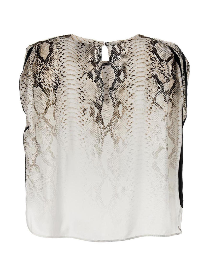 NUDE Multicolor Viscose Blouse - Bold Snake Print Design