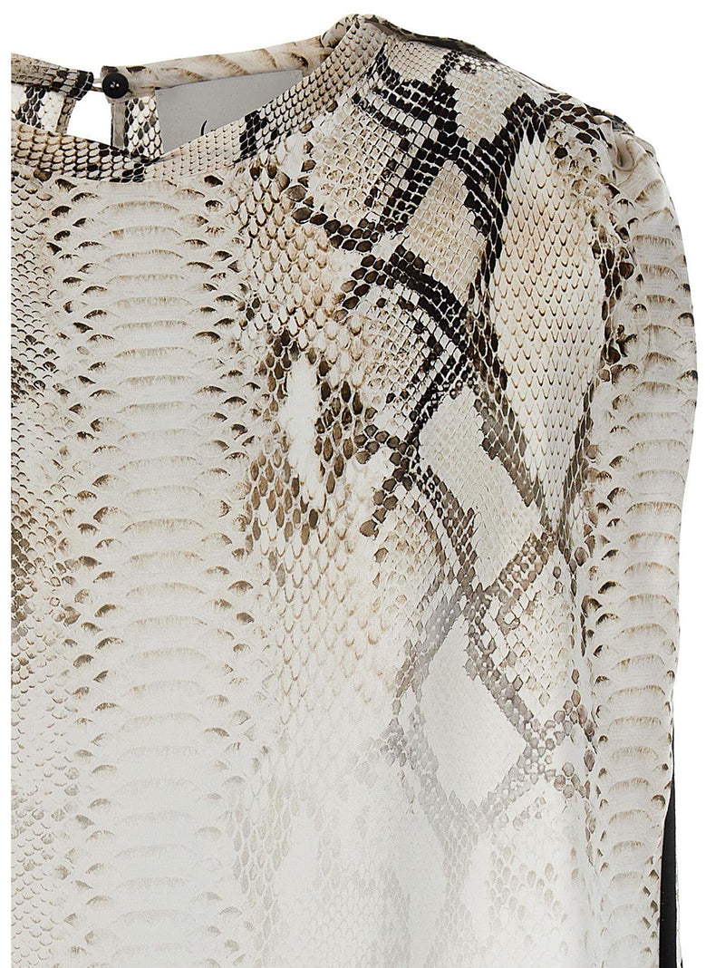 NUDE Multicolor Viscose Blouse - Bold Snake Print Design