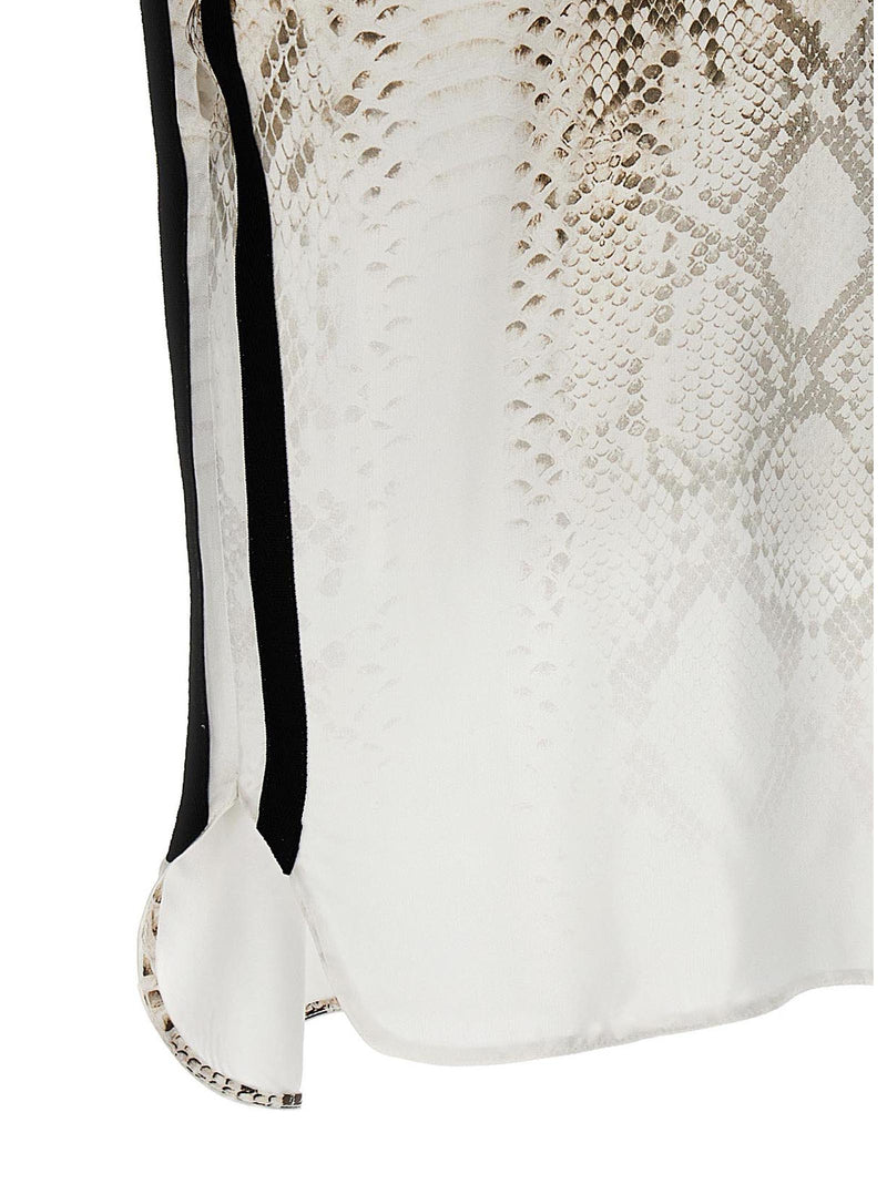 NUDE Multicolor Viscose Blouse - Bold Snake Print Design