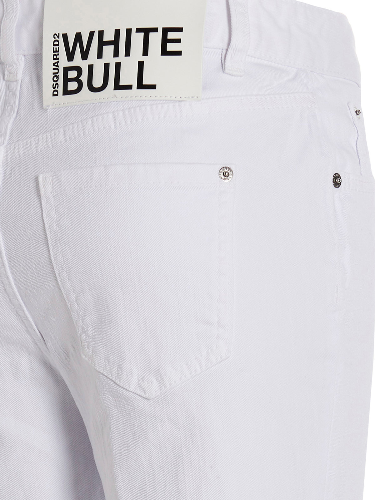 Dsquared² White Cotton Flared Jeans - Super Flared Cropped Style
