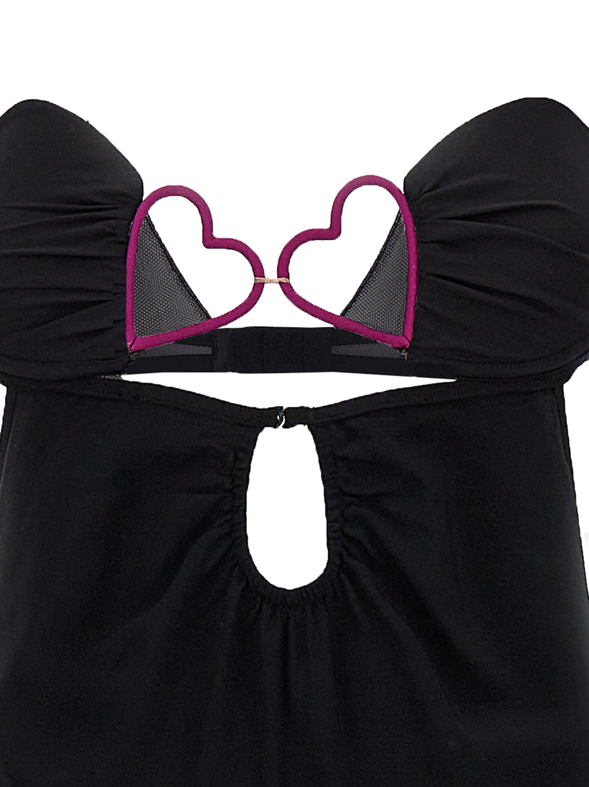 Nensi Dojaka Black Viscose Long Dress with Heart Bra Design