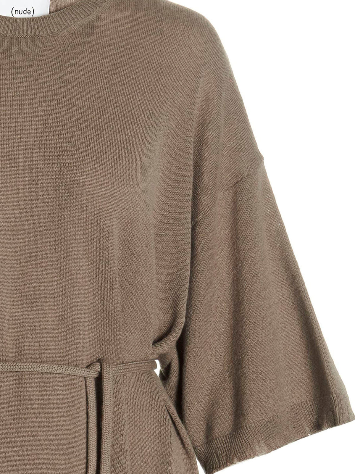 NUDE Beige Virgin Wool Long Dress for Women