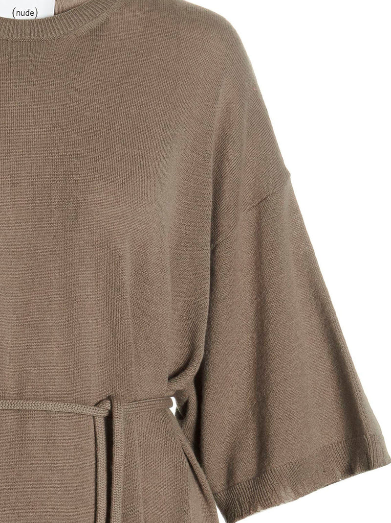 NUDE Beige Virgin Wool Long Dress - Elegant & Versatile