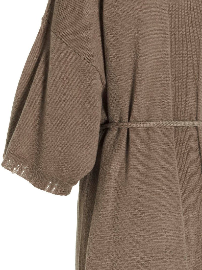 NUDE Beige Virgin Wool Long Dress - Elegant & Versatile