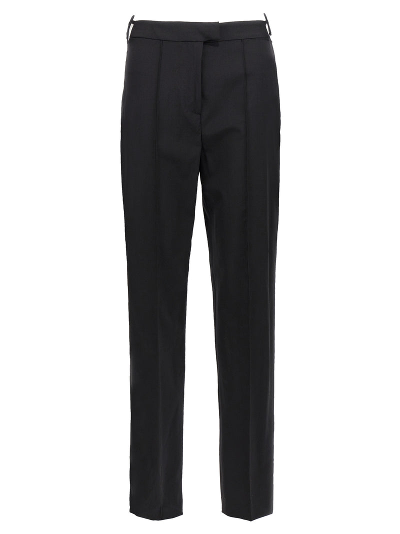 Nensi Dojaka Black Virgin Wool Pants with Heart Details