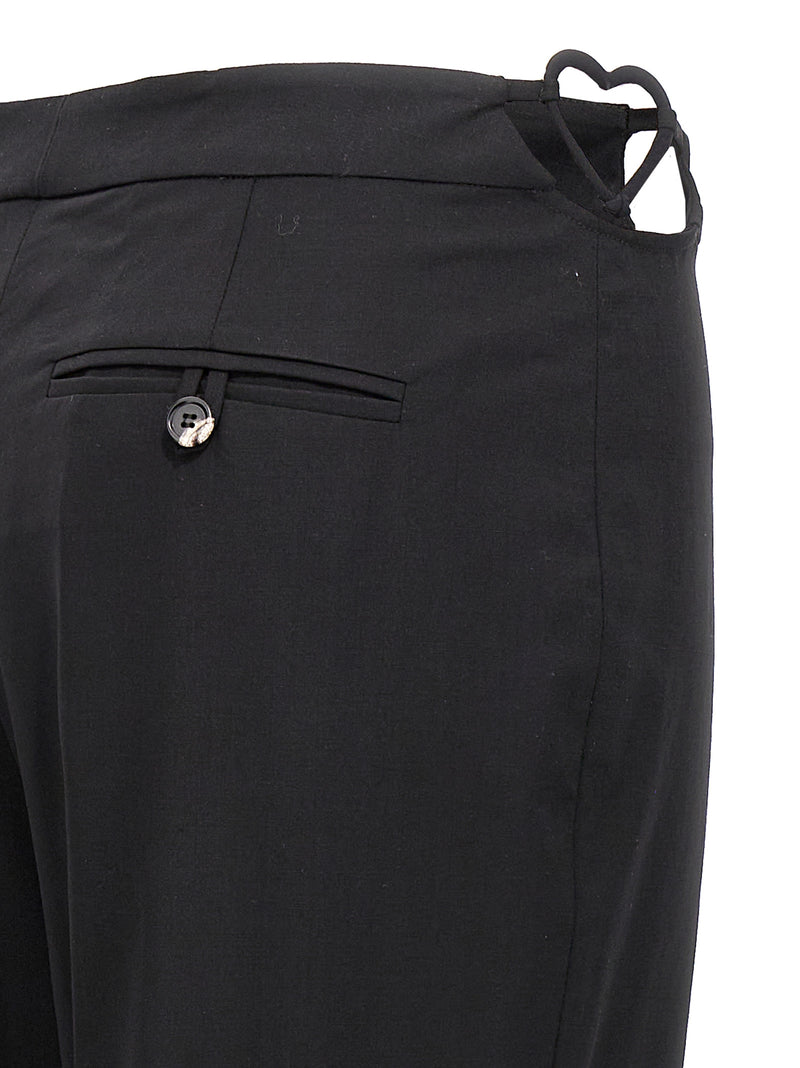 Nensi Dojaka Black Virgin Wool Pants with Heart Details