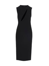 Versace Black Acetate Midi Dress with Cut-Out Details