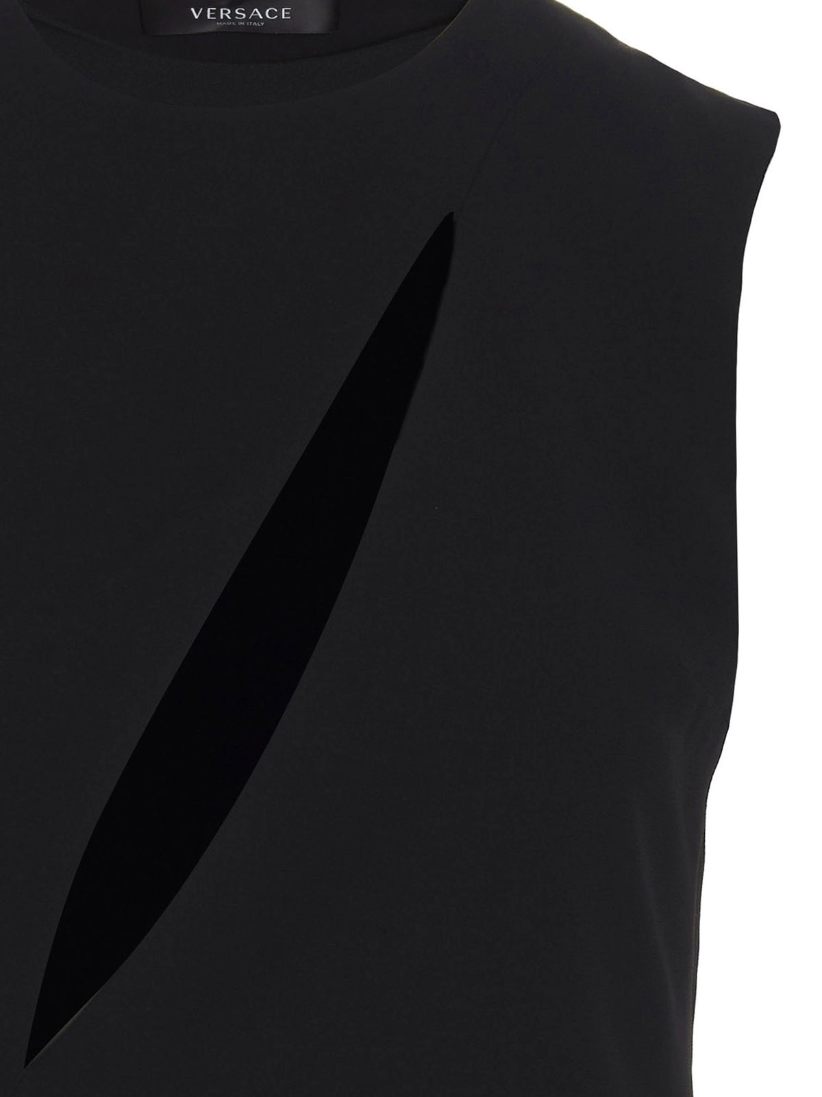 Versace Black Acetate Midi Dress with Cut-Out Details