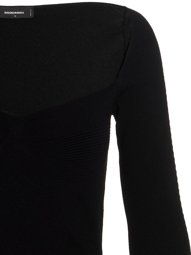 Dsquared² Black Viscose Mini Skirt - Elegant and Fashion-Forward