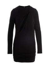 Versace Black Viscose Short Dress with Cut-Out Details