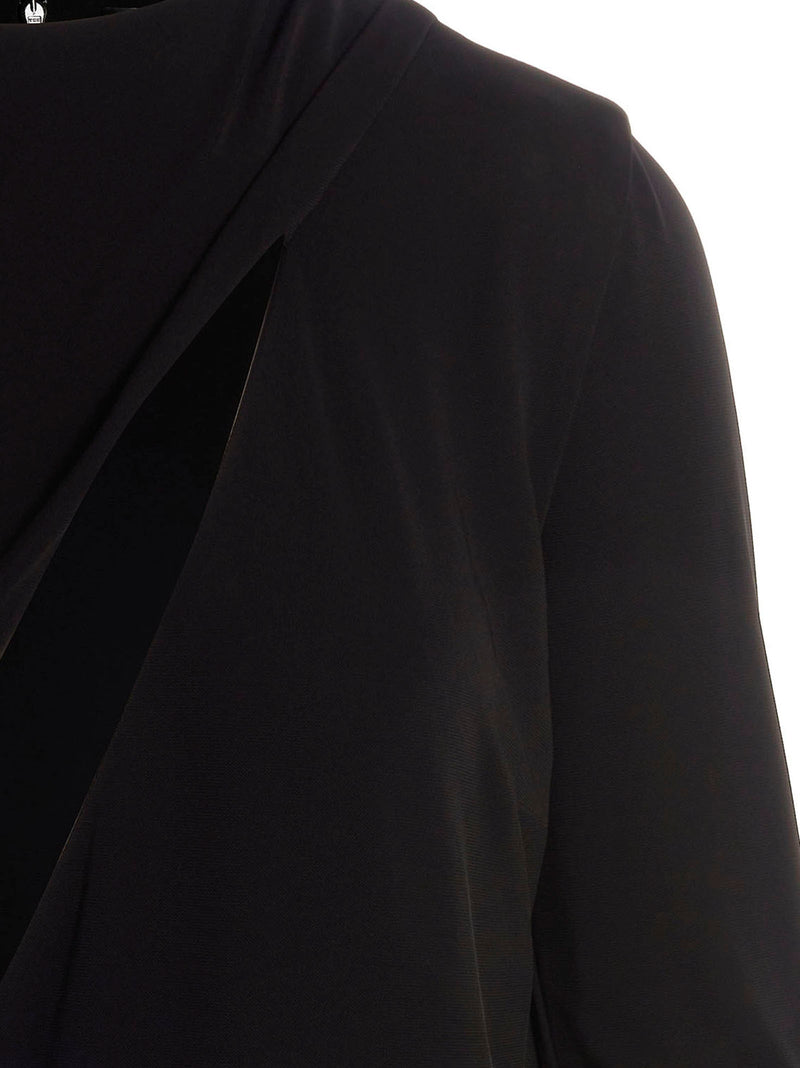 Versace Black Viscose Short Dress with Cut-Out Details