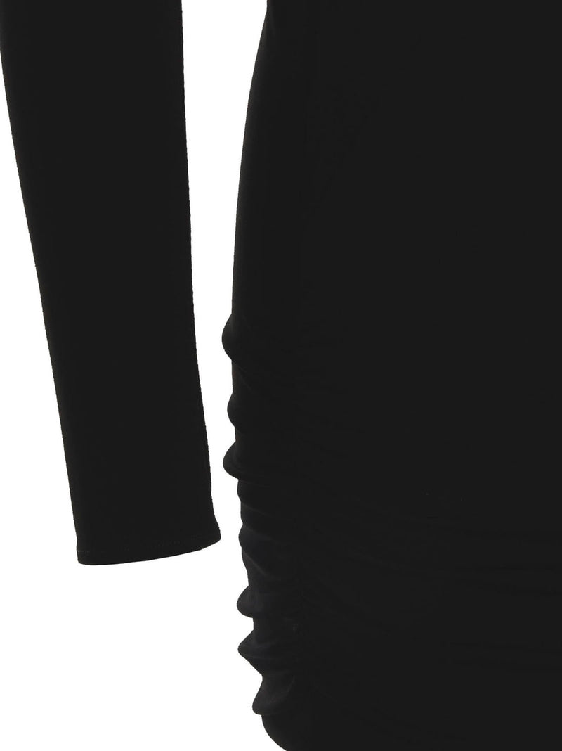 Versace Black Viscose Short Dress with Cut-Out Details