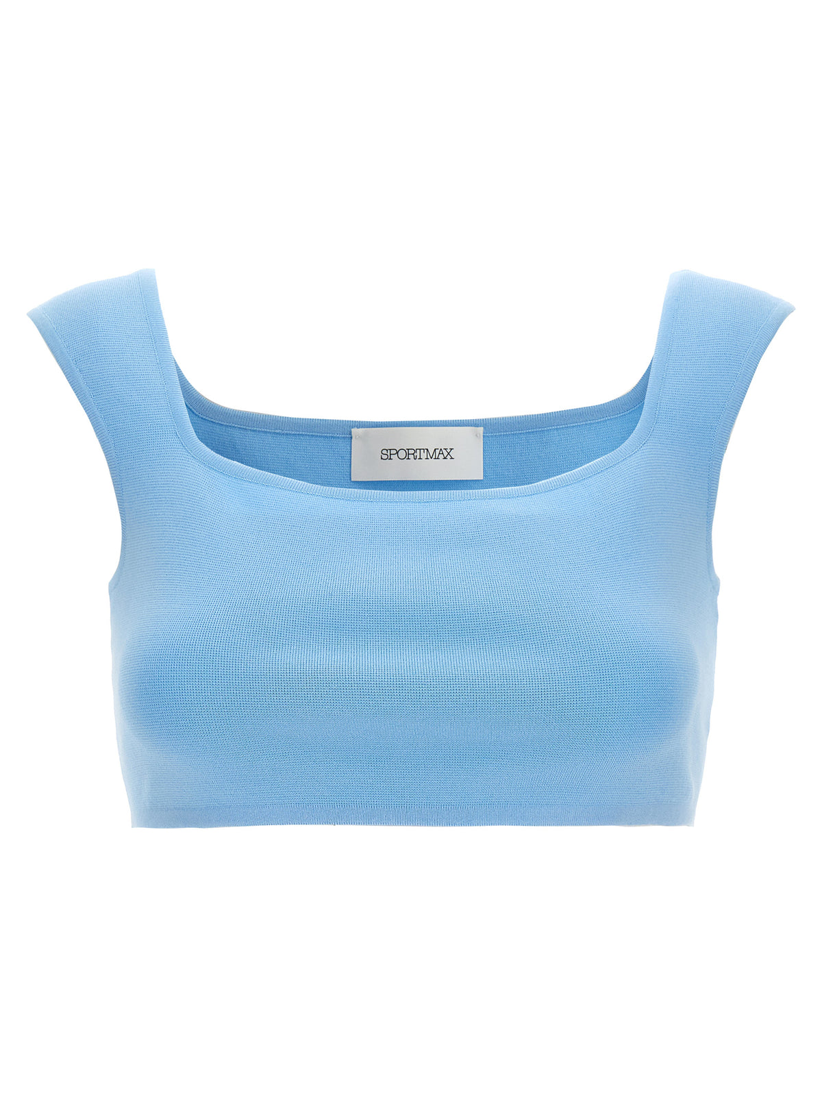 T-shirt Sportmax sans manches en coton bleu
