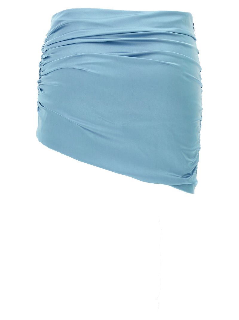 Alessandra Rich Blue Silk Long Skirt