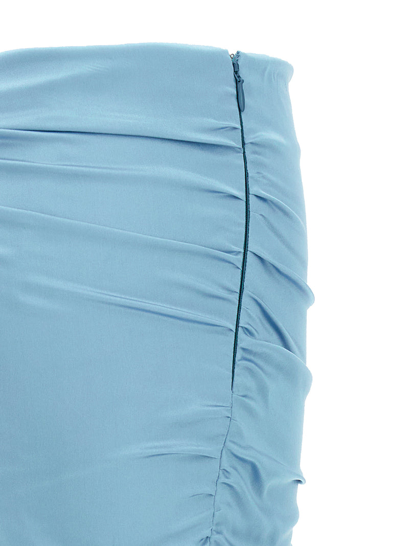 Alessandra Rich Blue Silk Long Skirt
