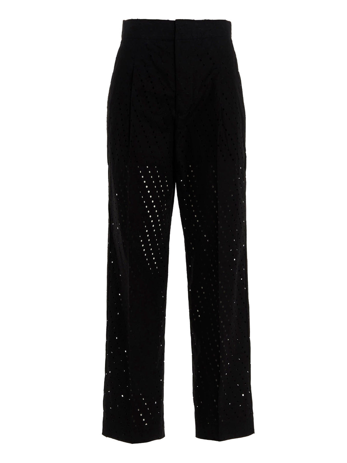 NUDE Black Cotton Casual Pants for Effortless Style