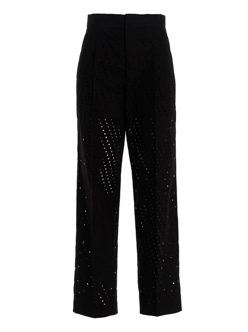 NUDE Black Cotton Casual Pants for Effortless Style