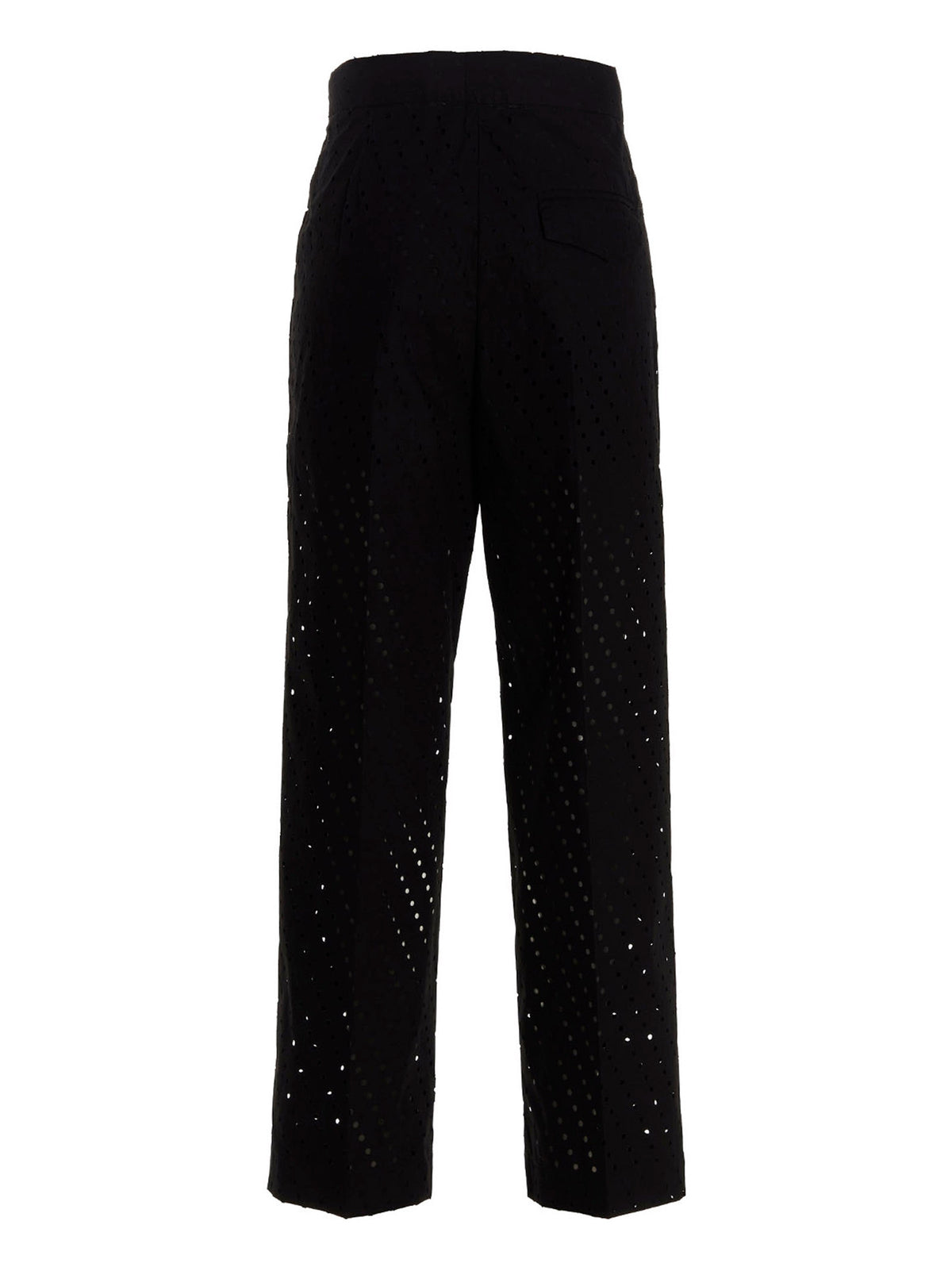NUDE Black Cotton Casual Pants for Effortless Style