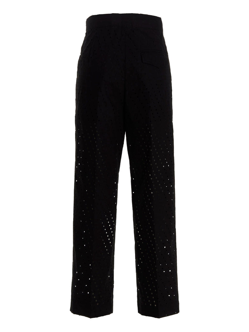 NUDE Black Cotton Casual Pants for Effortless Style