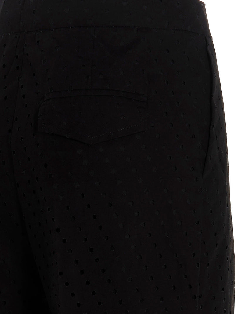 NUDE Black Cotton Casual Pants for Effortless Style