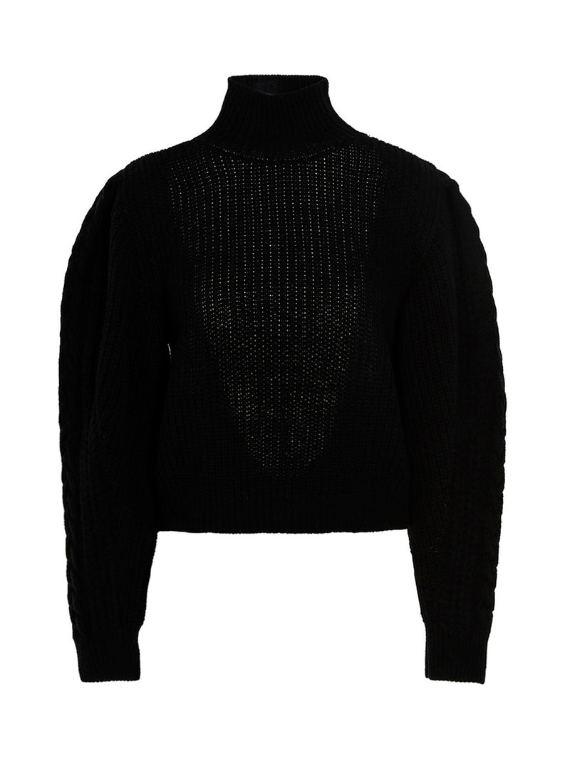 MIXIK Monique Black Wool Cardigan for Women