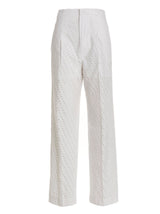 NUDE White Cotton Casual Pants - High Waist Straight Leg