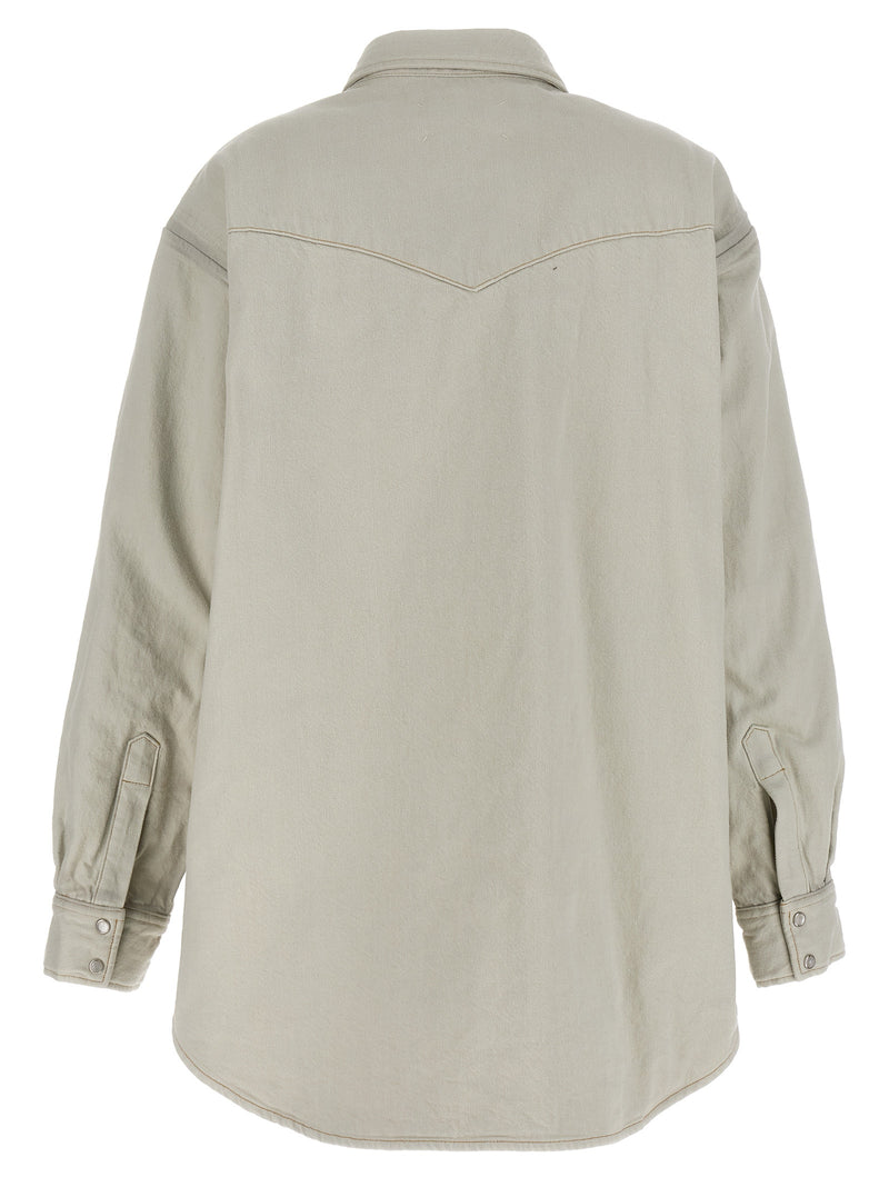 Maison Margiela White Cotton Denim Jacket - Padded Overshirt