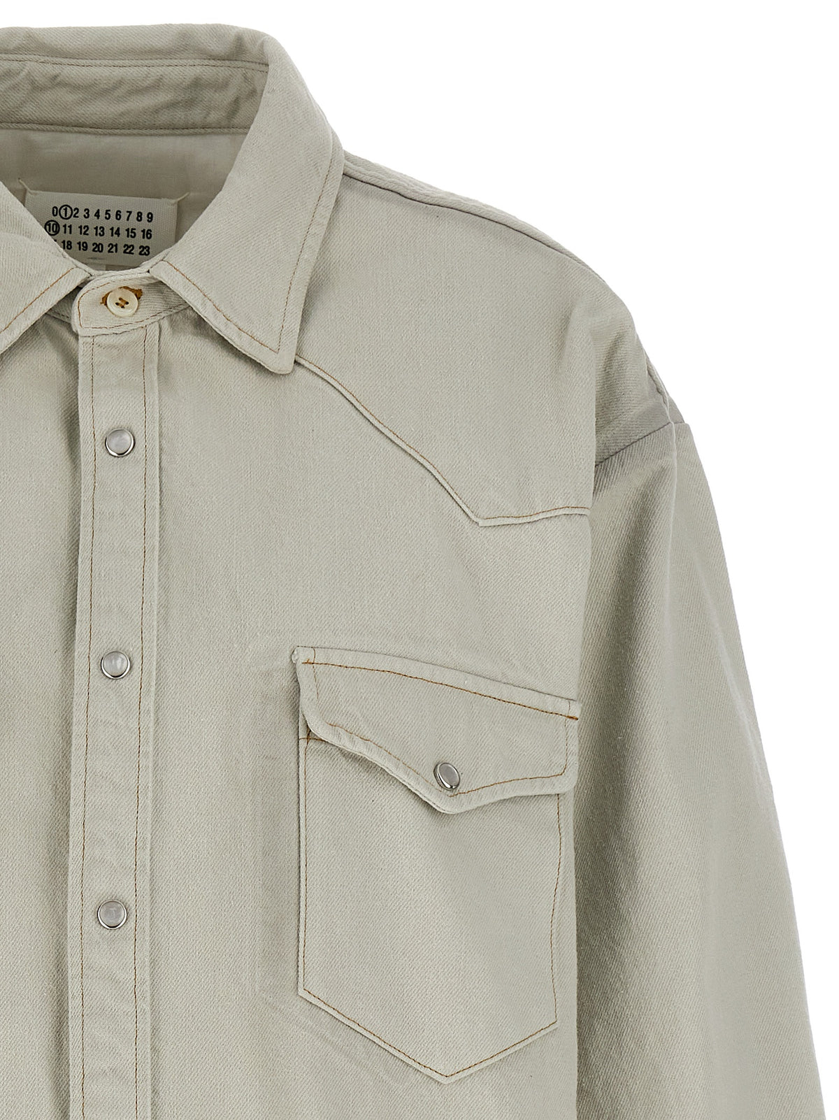Maison Margiela White Cotton Denim Jacket - Padded Overshirt