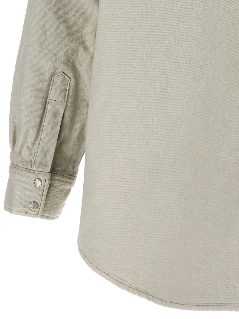 Maison Margiela White Cotton Denim Jacket - Padded Overshirt