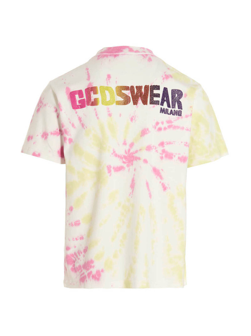 GCDS Multicolor Cotton T-Shirt - Bold Tie-Dye Design