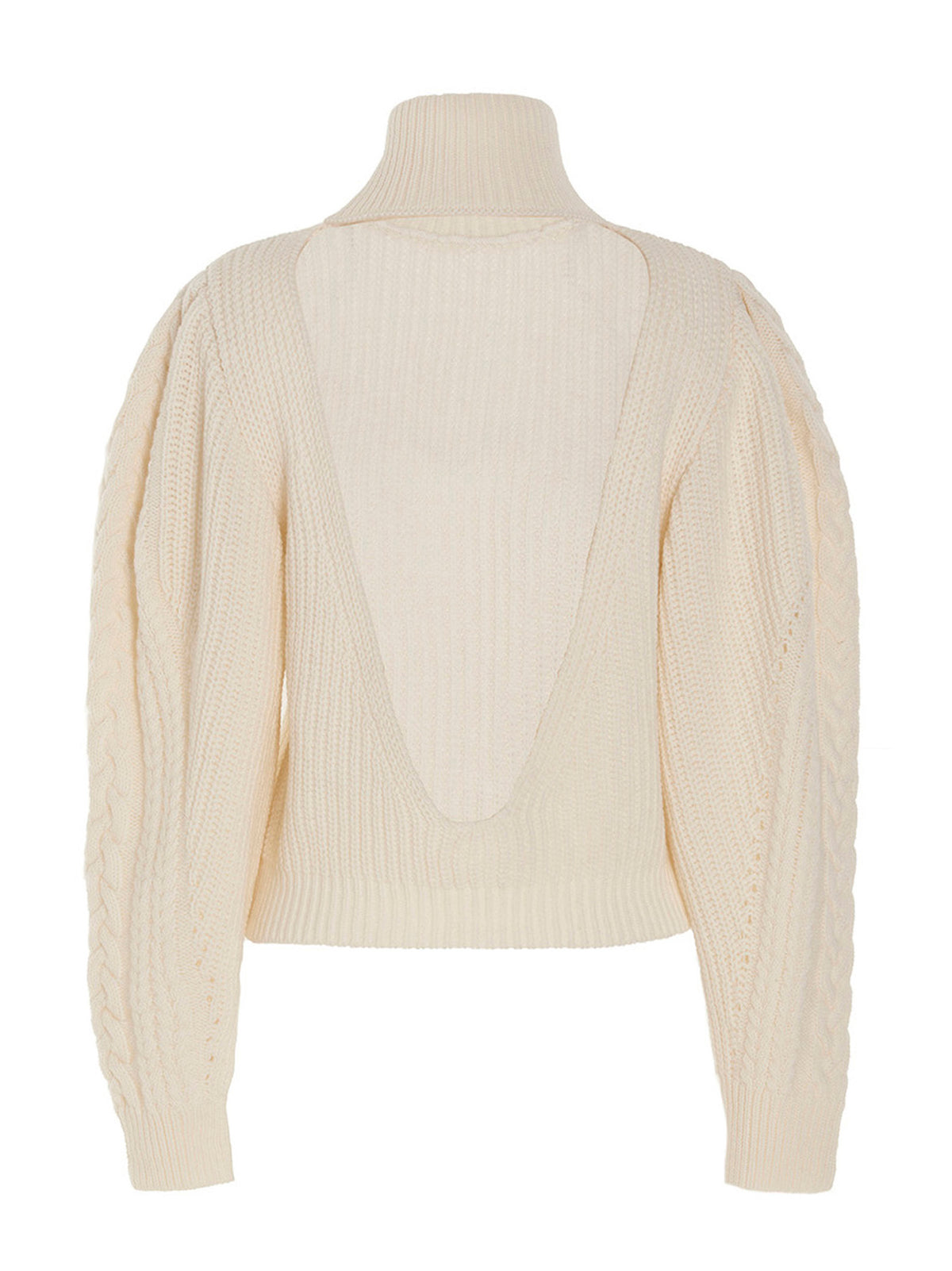MIXIK White Wool Cardigan - Monique Turtleneck Sweater