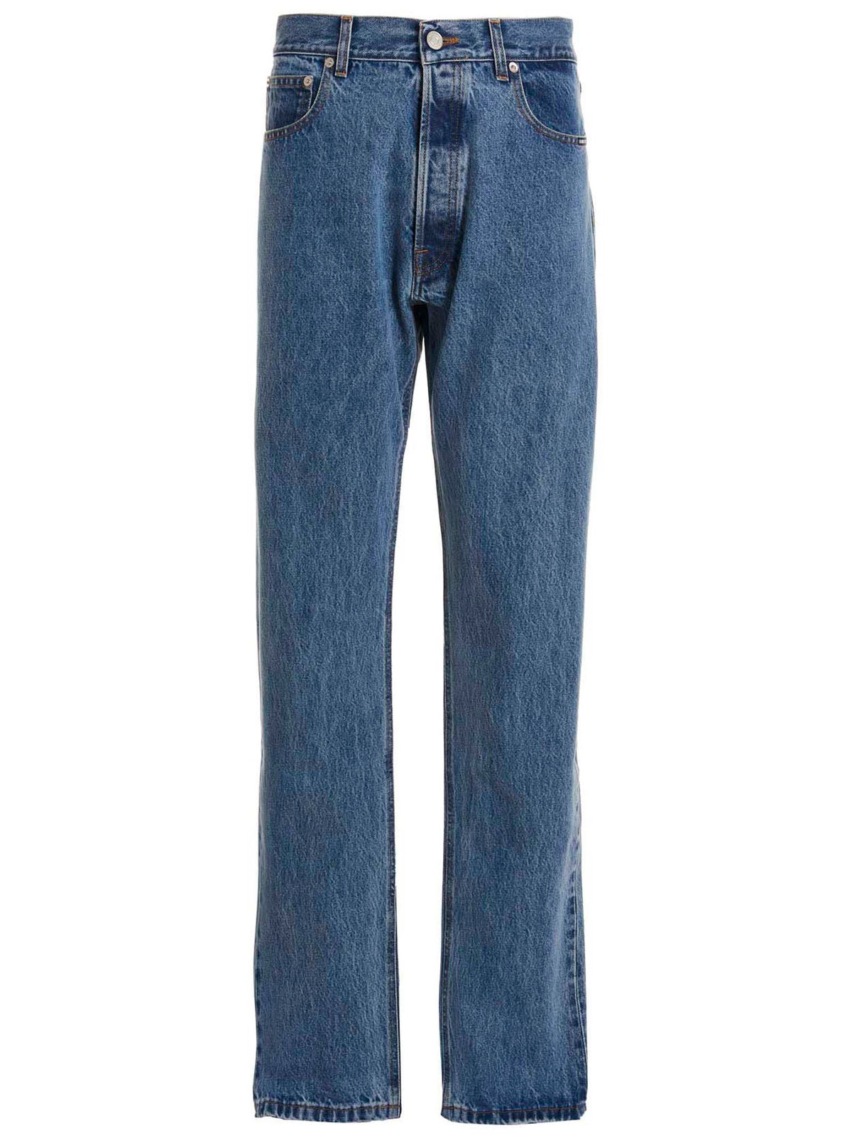 VTMNTS Blue Cotton Relaxed Fit Jeans for Men