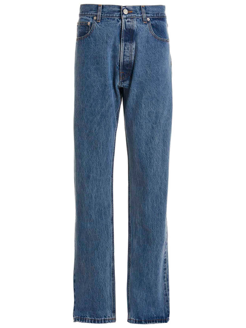 VTMNTS Blue Cotton Relaxed Fit Jeans for Men