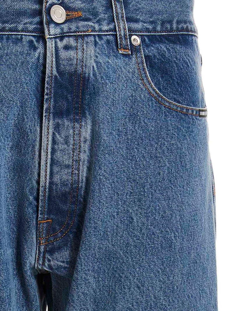 VTMNTS Blue Cotton Relaxed Fit Jeans for Men