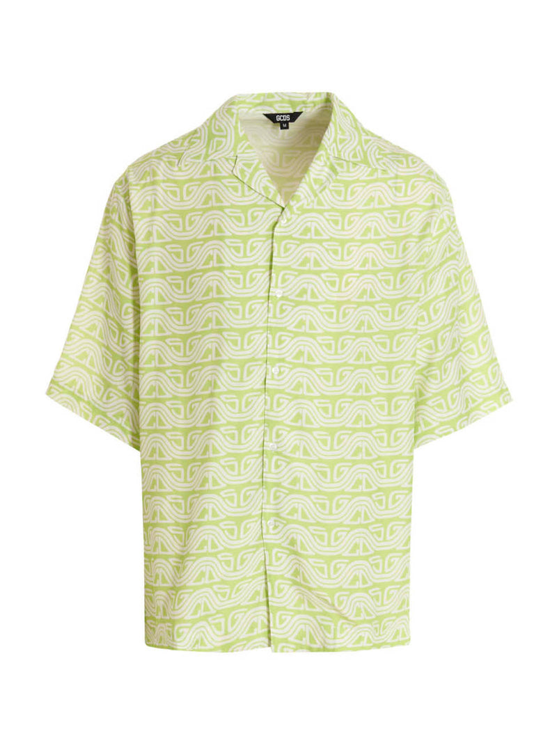 GCDS Bicolor Viscose Blouse - Green