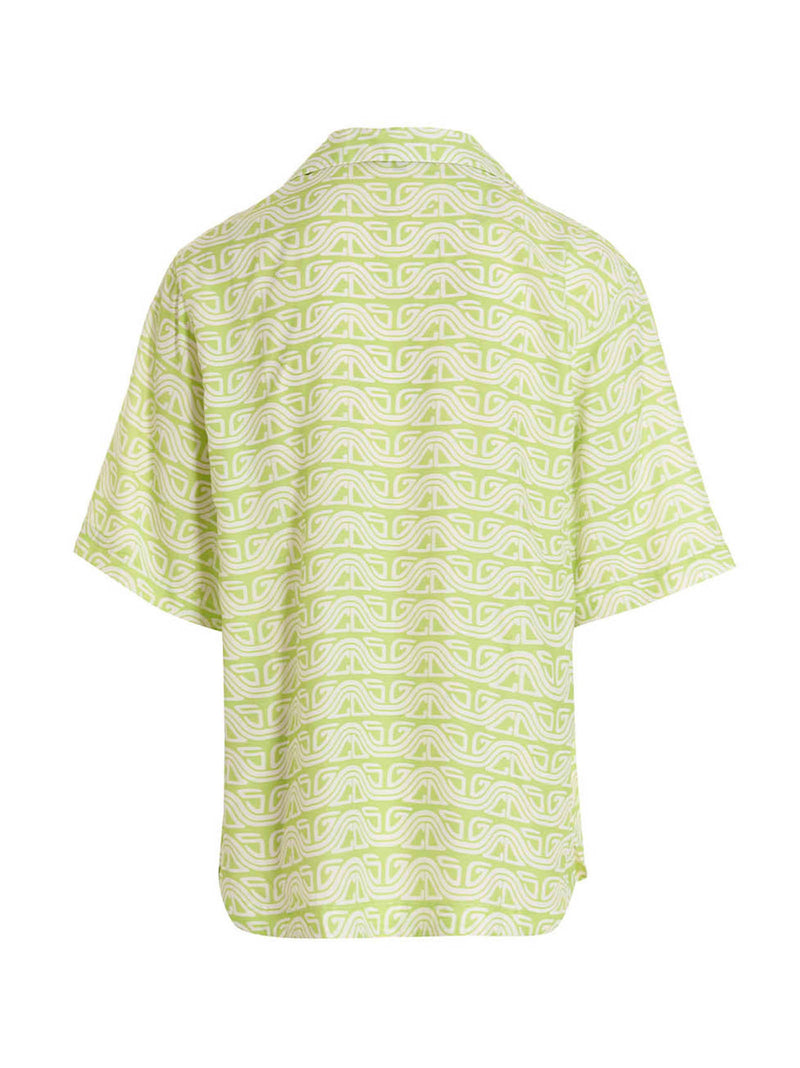 GCDS Bicolor Viscose Blouse - Green