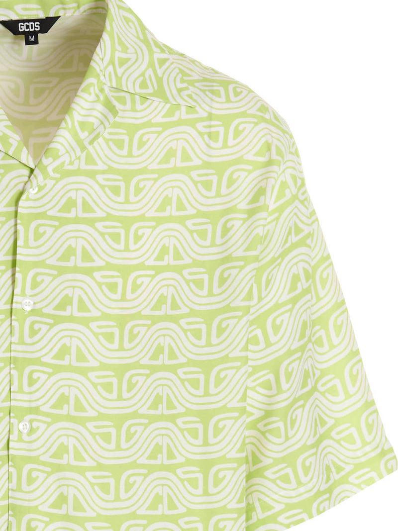 GCDS Bicolor Viscose Blouse - Green