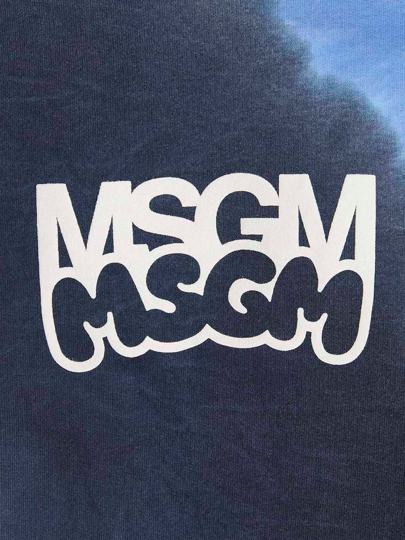 MSGM Multicolor Cotton Sweatshirt - Trendy Tie-Dye Design