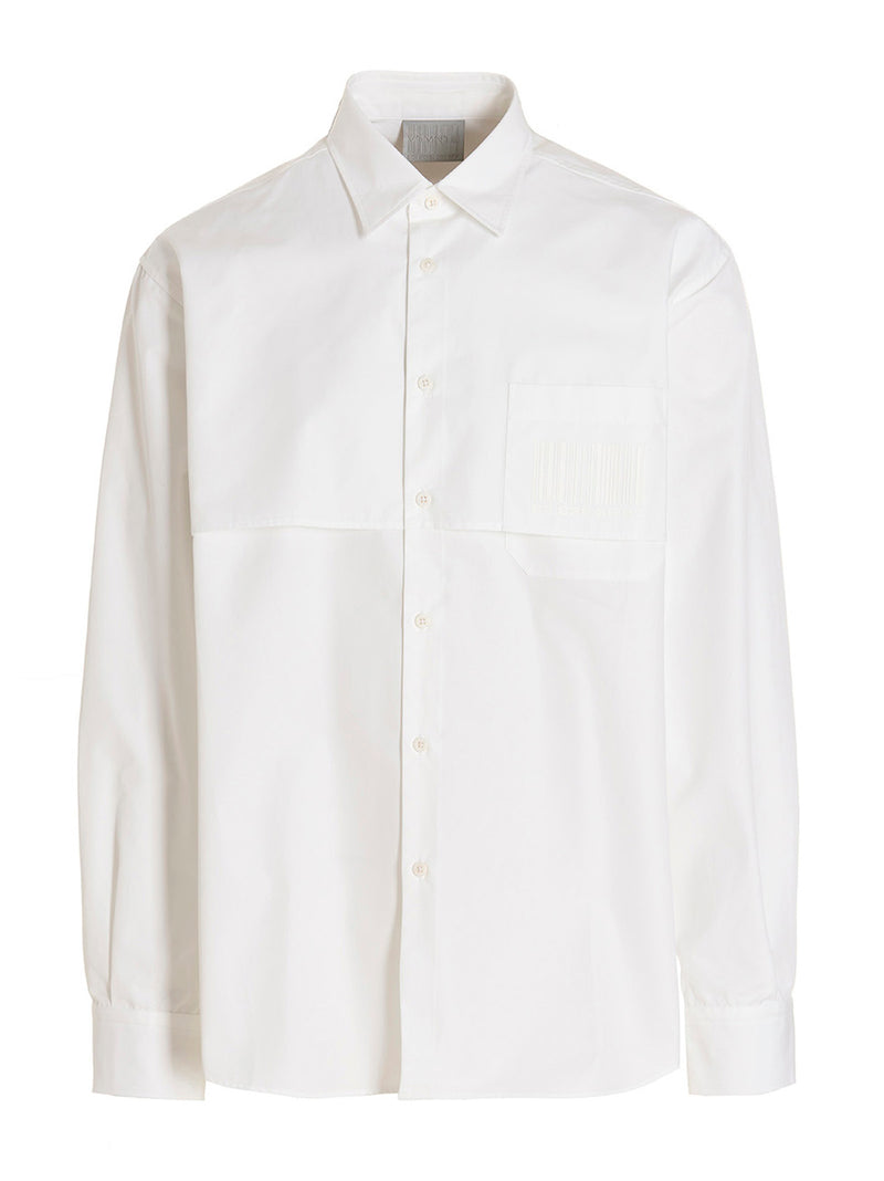 VTMNTS White Cotton Blouse - Bold Artistic Print