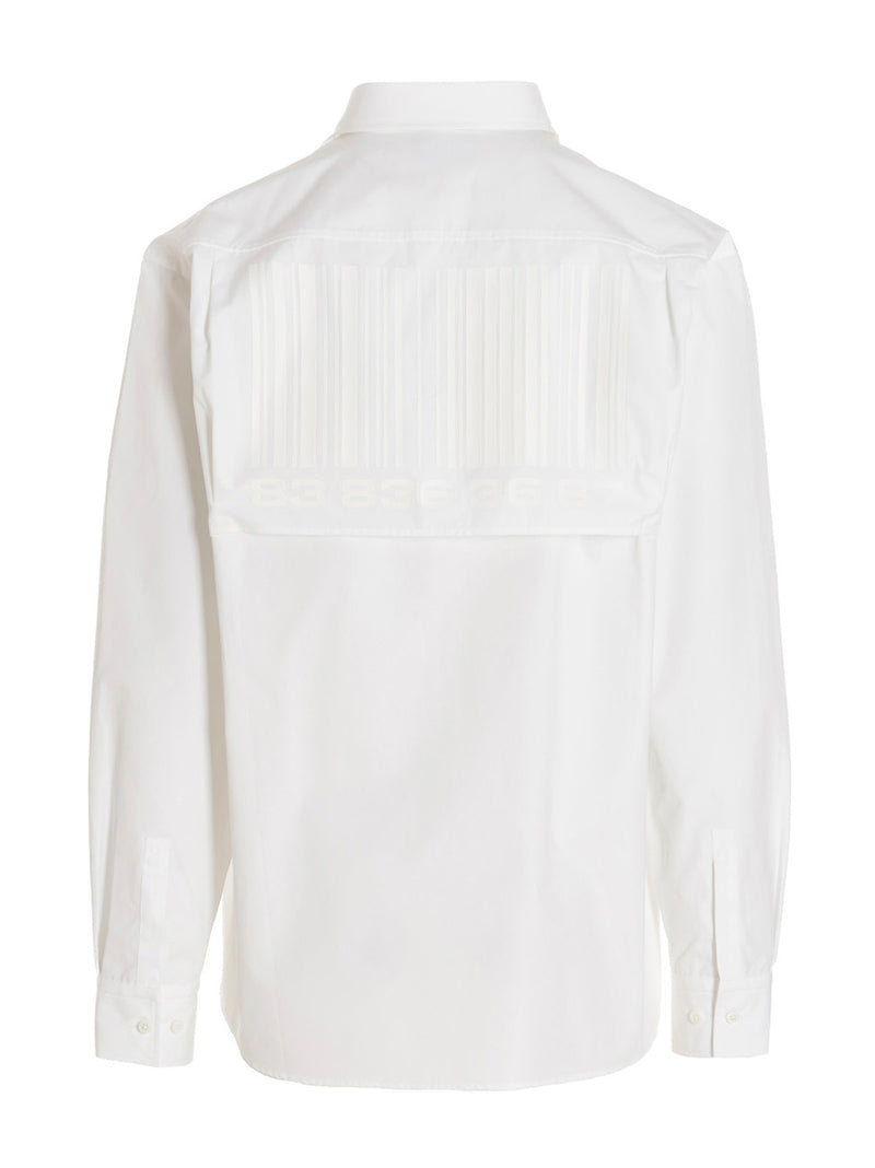 VTMNTS White Cotton Blouse - Bold Artistic Print
